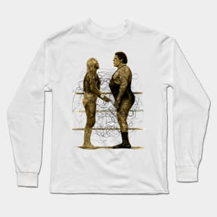 Andre the Giant vs Hulk Hogan Pencilart Long Sleeve T-Shirt